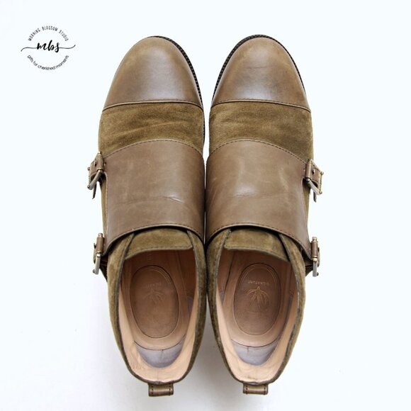 Vince Camino Signature Vi Tallon Double Monk Strap Leather Booties - Picture 9 of 14